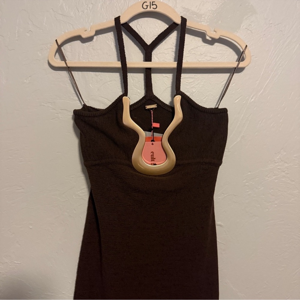 Cult Gaia Valma Halter Midi Dress with gold hardware Trim - Picture 5 of 11